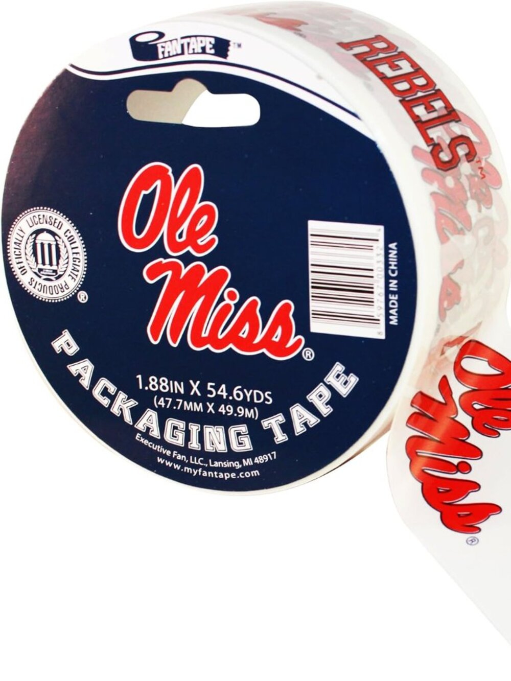 Ole Miss Rebels Logo Packing Tape NCAA Collegiate Licensed Shipping Tape